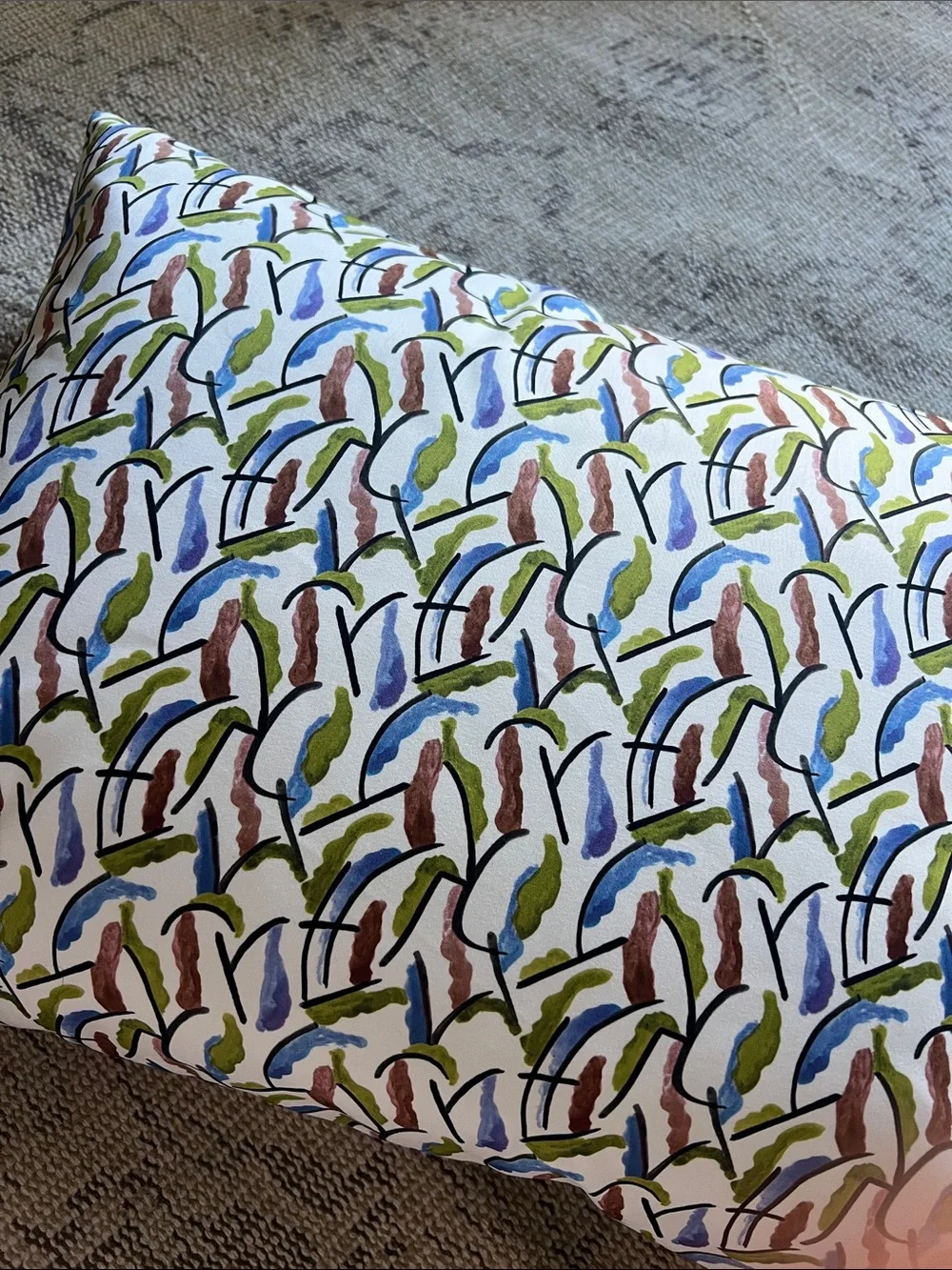 Floral Fruit Print Decorative Pillow - Cream Background